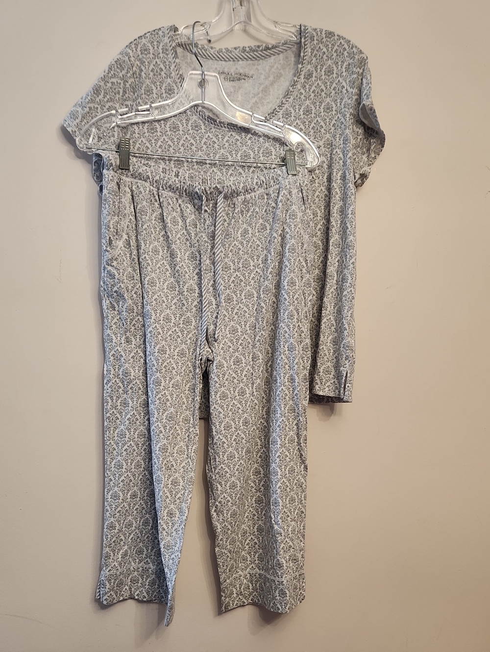 Midnight by Carole Hochman Gray Printed Short-Sleeve Pajama Set